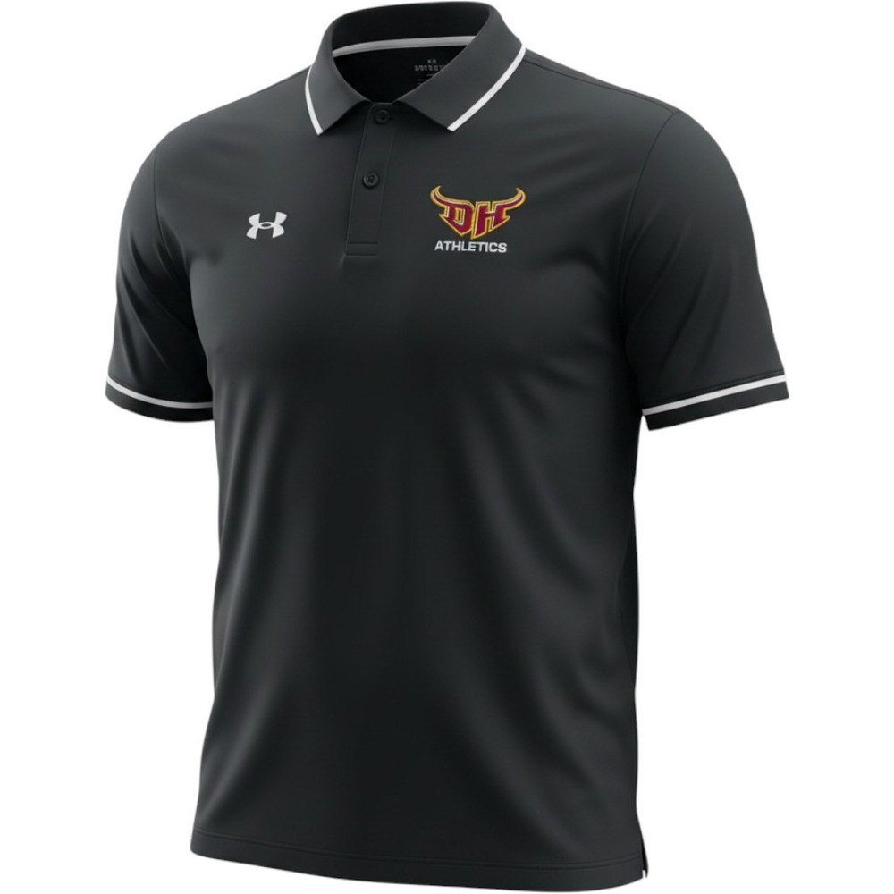 Under Armour Mens DH Athletics Team Tipped Polo Shirt Black 3XL 1376904-001 NWT